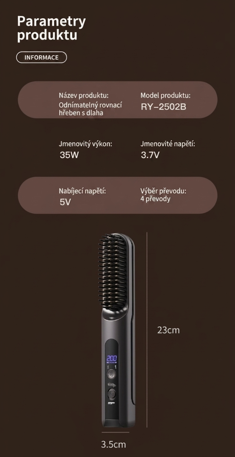 Bezdrátová žehlička a kulma na vlasy 2v1