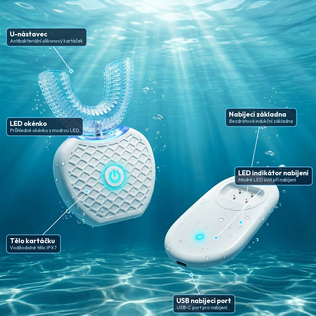 SmartClean 360° sonický zubní kartáček s funkcí bělení