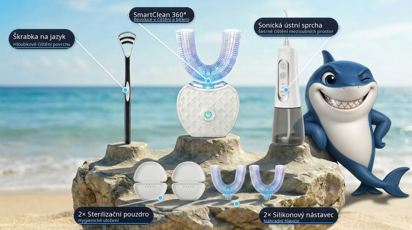 SmartClean 360° sonický zubní kartáček s funkcí bělení